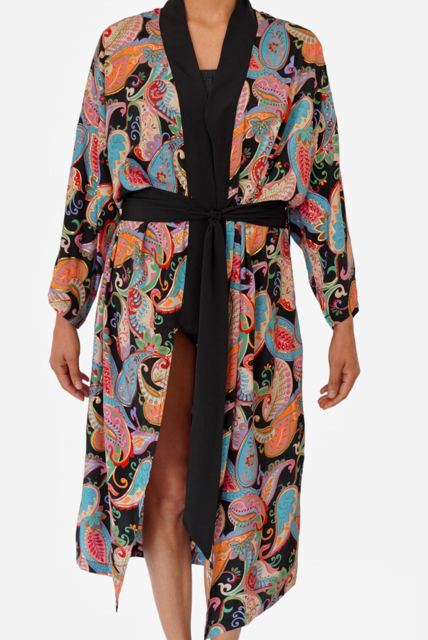 laos silk dress LAOS/THAI SILK FASHION DRESSES WAIST SIZE 40-42" free size - LENGTH 38-40"