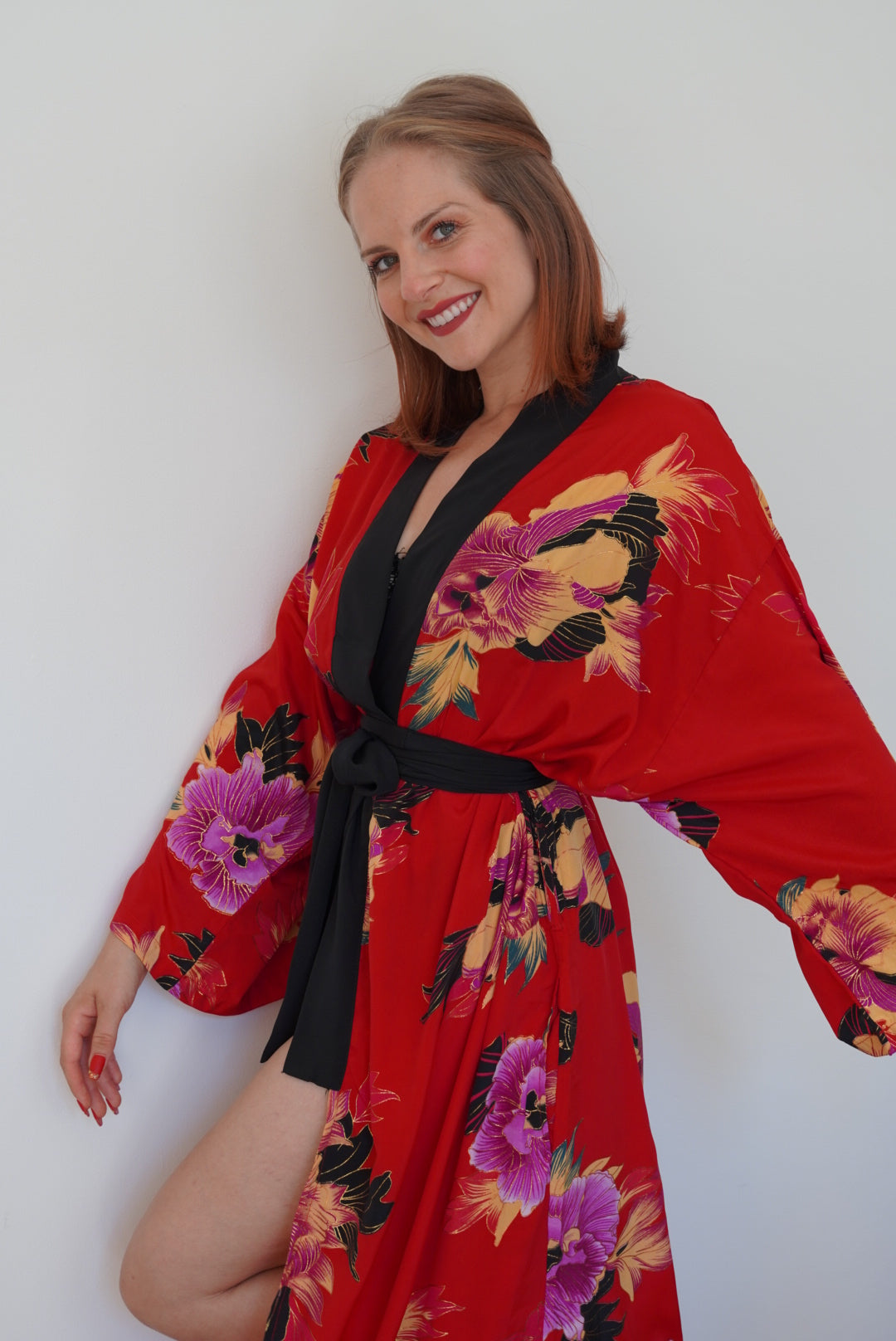 LAOS Red Magnolias Kimono