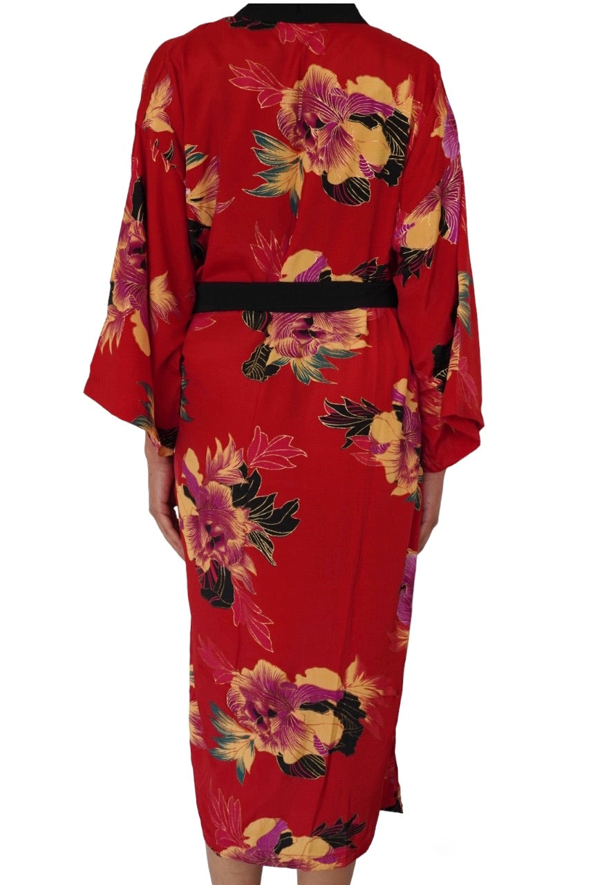 LAOS Red Magnolias Kimono