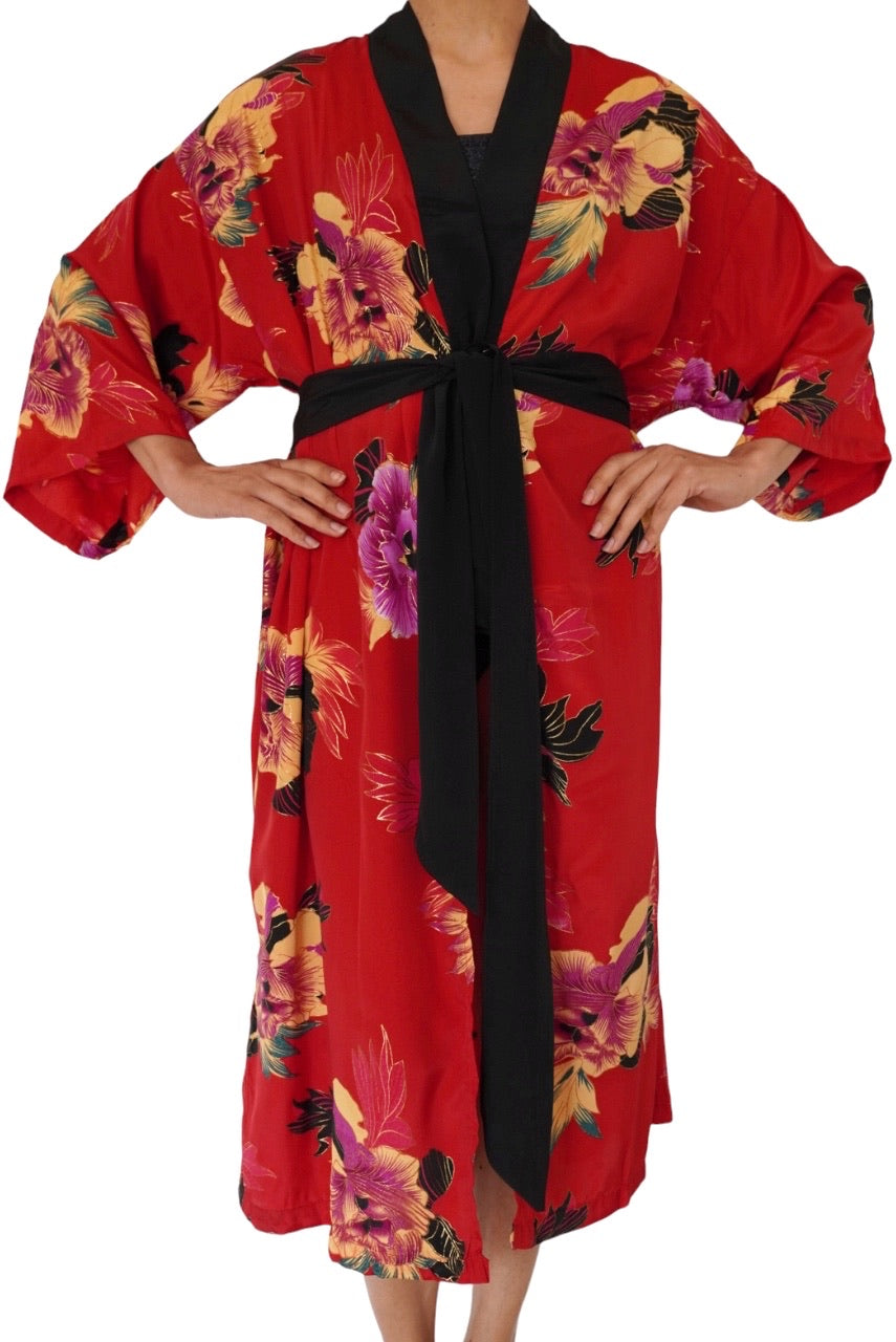 LAOS Red Magnolias Kimono