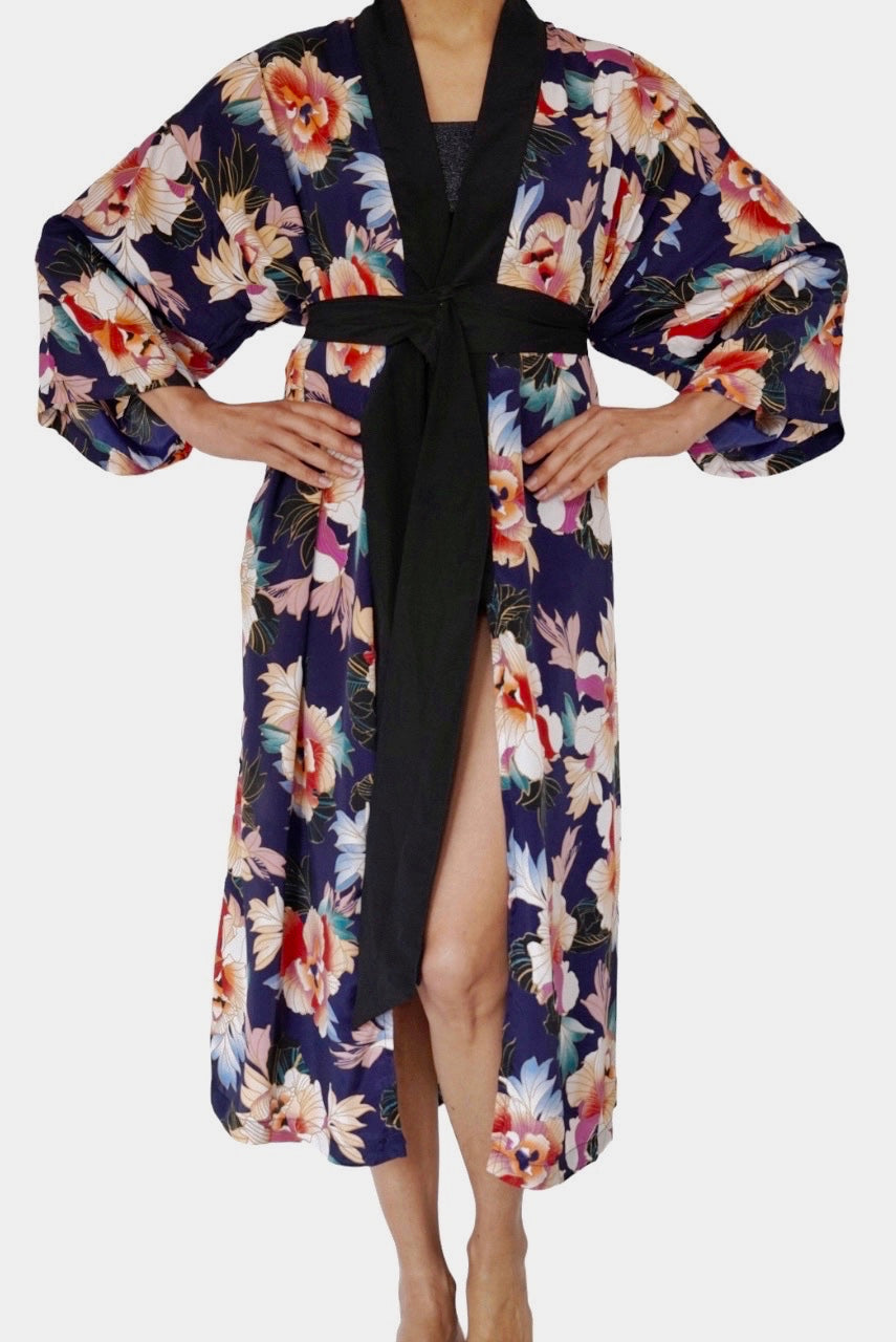 LAOS Blue Magnolias Kimono