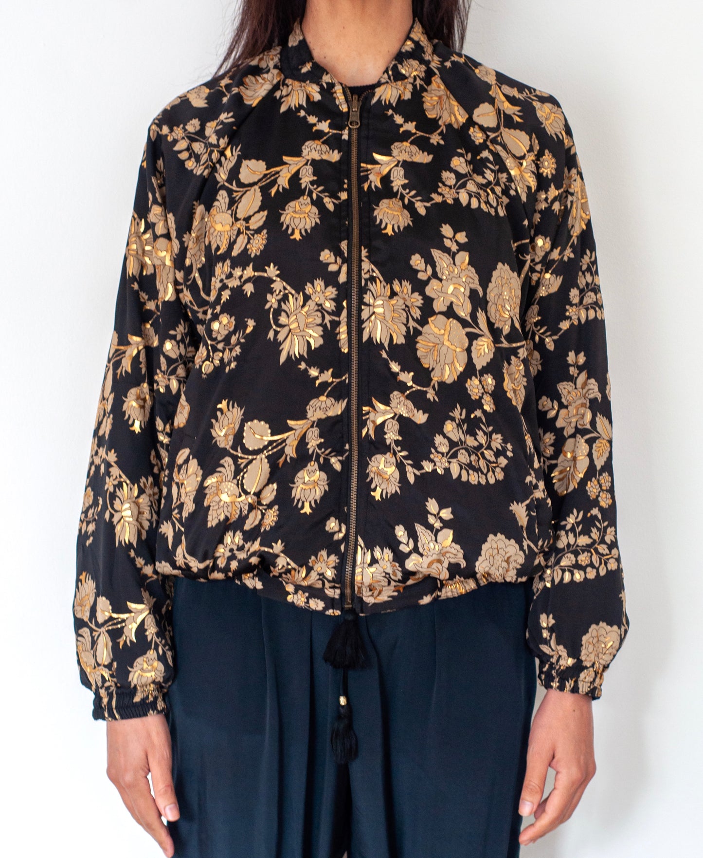 Elvira - Bomber Jacket Golden Flowers