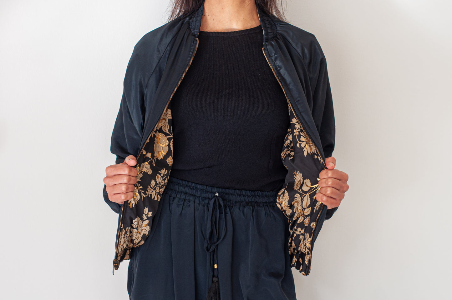 Elvira - Bomber Jacket Golden Flowers