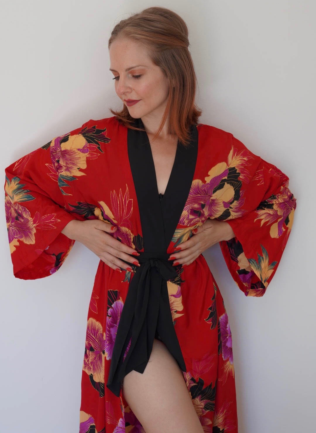 LAOS Red Magnolias Kimono